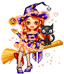 Cute animated Halloween witch